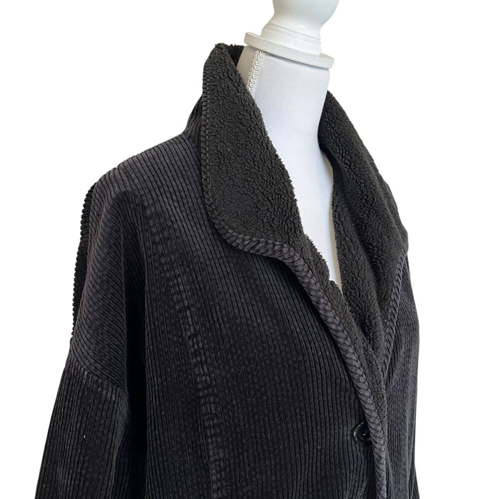 J. Jill Heritage Tumbled Cord Jacket Women's Size XL Black Washed 100% Cotton - Picture 4 of 10